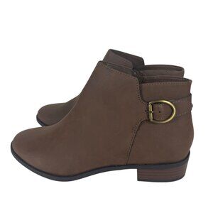 St Johns Bay Rayford Ankle Boots Womens Size 7M Brown Synthetic Upper